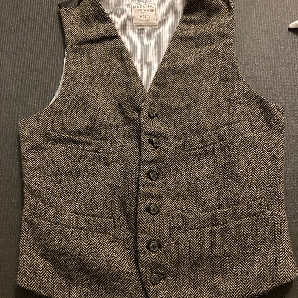 Brown Herringbone Vest